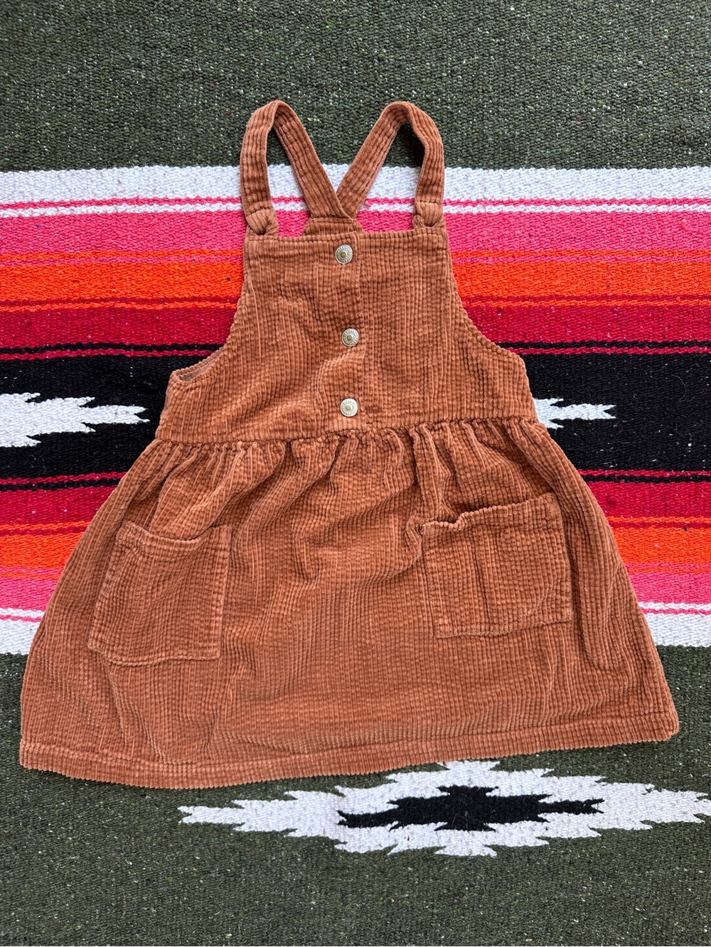 Rust Zara Corduroy Pinafore Dress